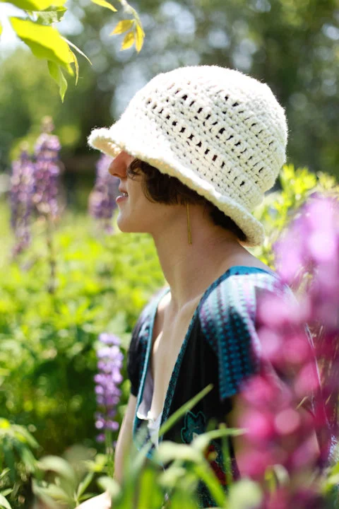 Beanies & headbands for drawer fits-Cotton Sun Hat (Crochet)