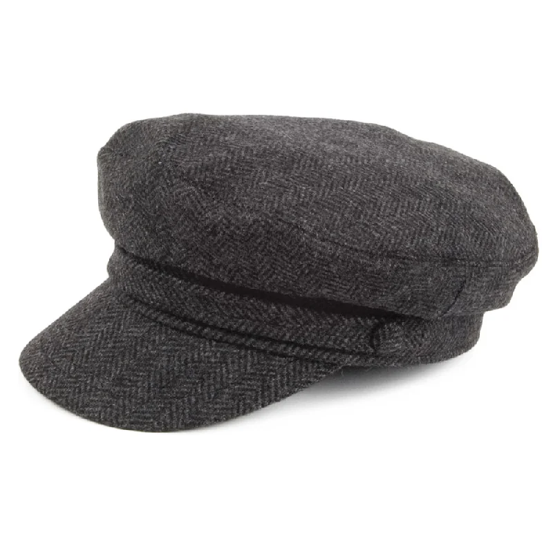 Beanies & headbands for month loves-Herringbone Fiddler Cap - Charcoal