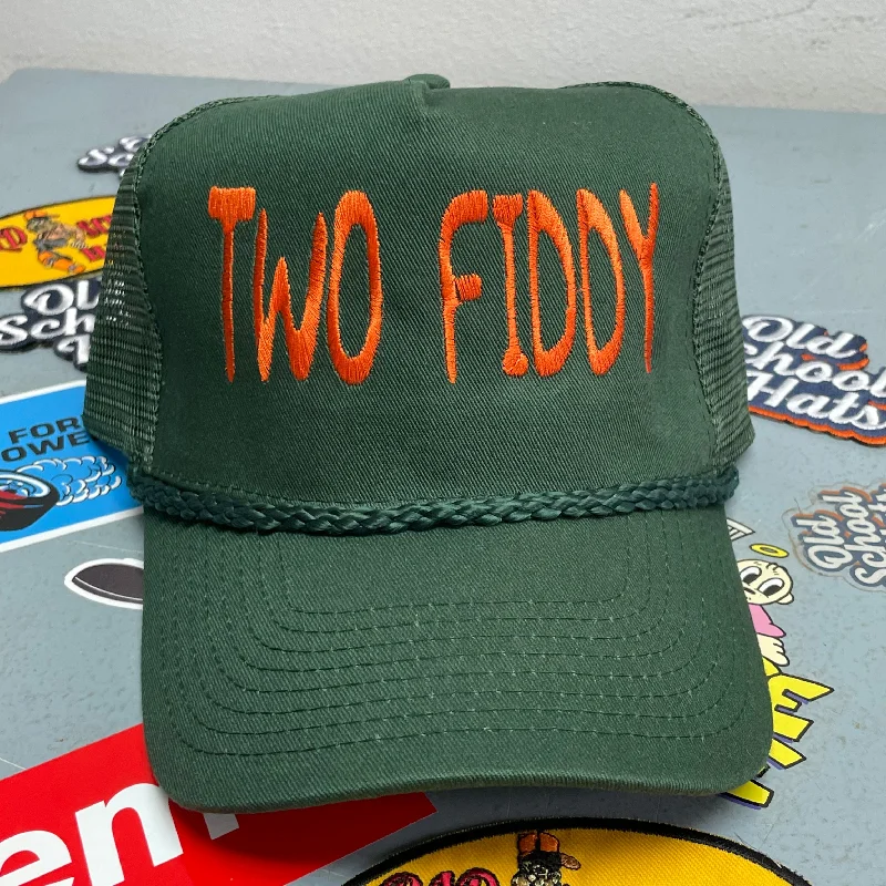 Beanies & headbands for every era-Rowdy Roger Official Two Fiddy Green Mesh