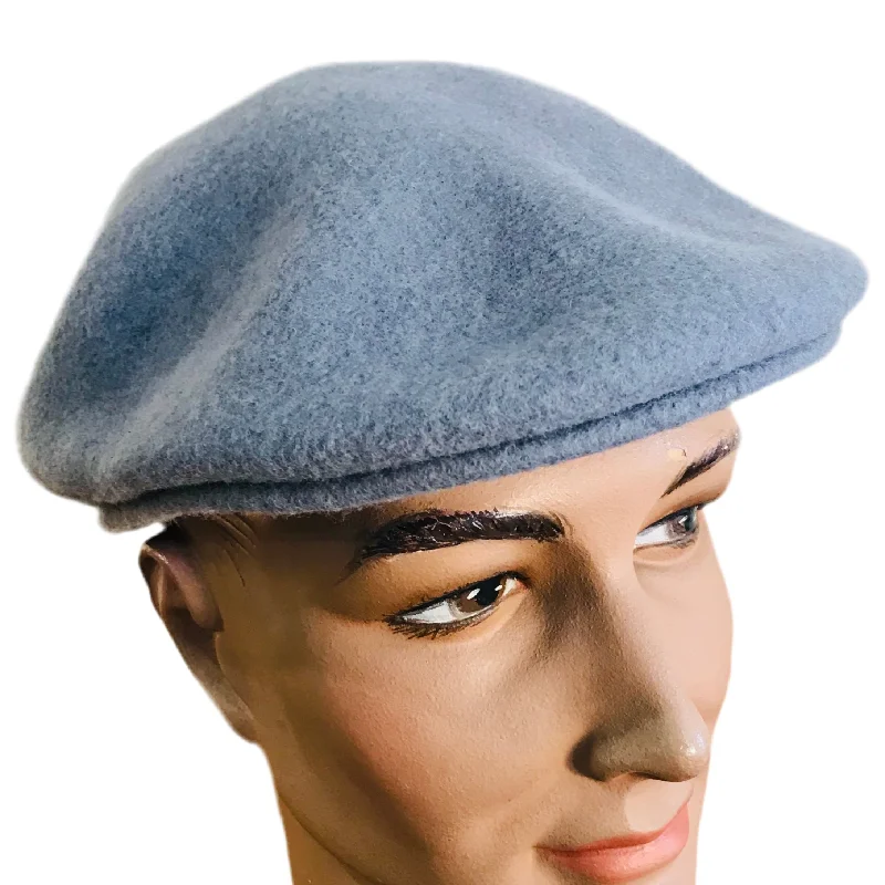 Wool hats shrink resistant-Luton Cheese Cutter Flat Cap Wool Felt - Dove Grey - S/M and M/L