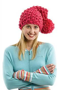 Beanies & headbands for soft wears-BIG Seed Stitch Hat with Pom Pom Pattern (Knit)