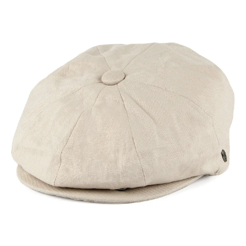 Beanies & headbands for car rides-Linen Newsboy Cap - Natural