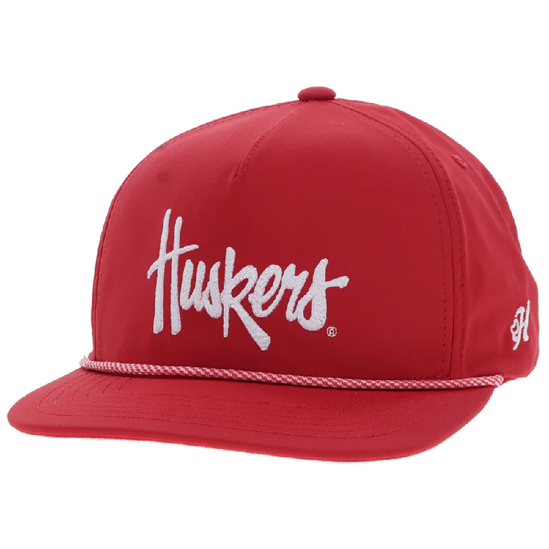 Beanies & headbands for cool touches-University Of Nebraska Hat Red w/ White Huskers Embroidery