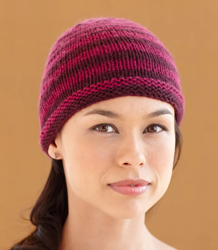 Beanies & headbands for soccer practice-Shaded Stripes Hat Pattern (Knit)