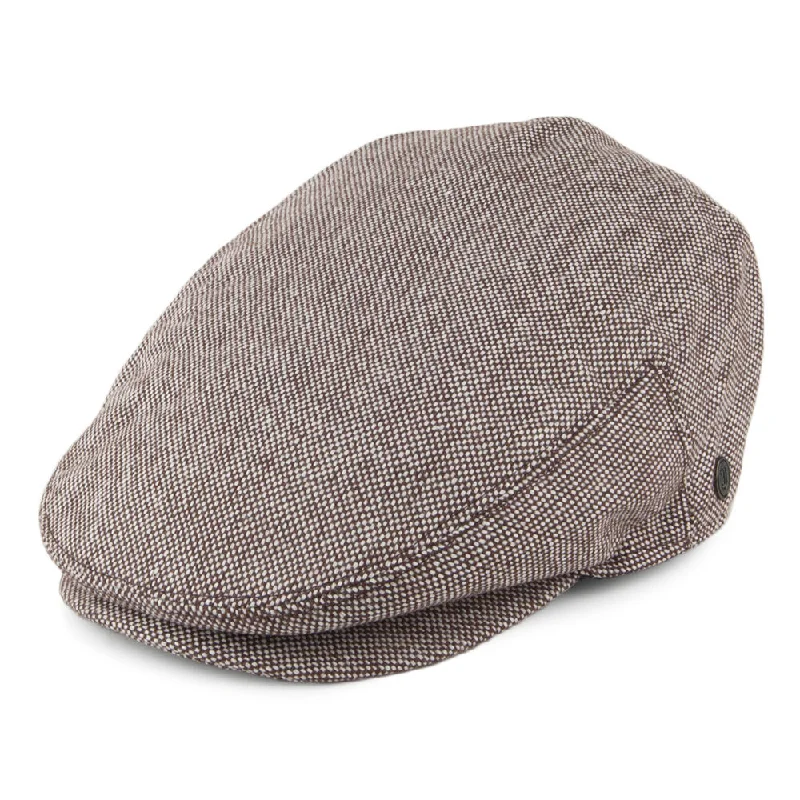 Beanies & headbands for long hair-Marl Tweed Flat Cap Brown Wholesale Pack