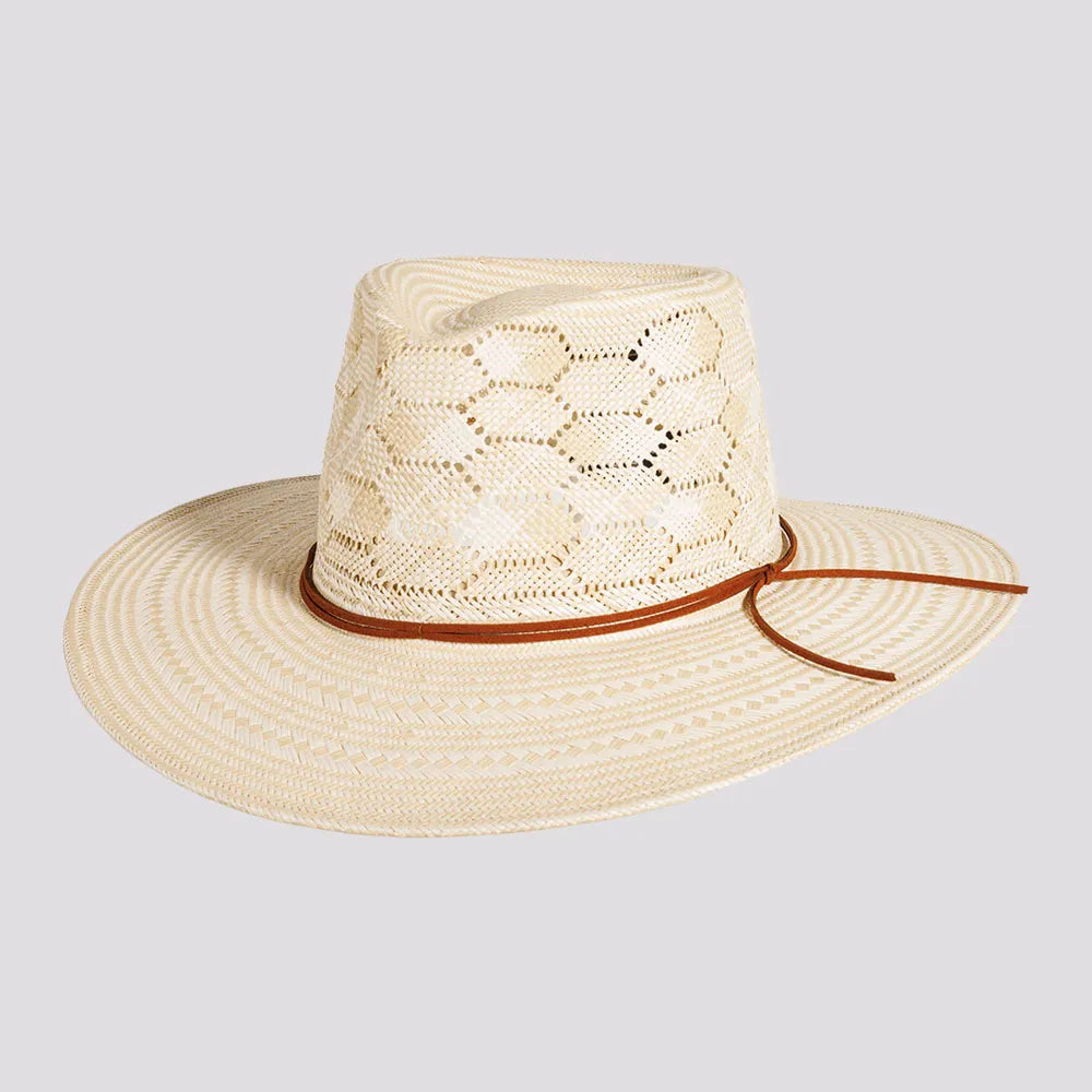 Womens Hats with serene charm-Mira | Womens Glazed Two Tone Toyo Straw Outback Hat