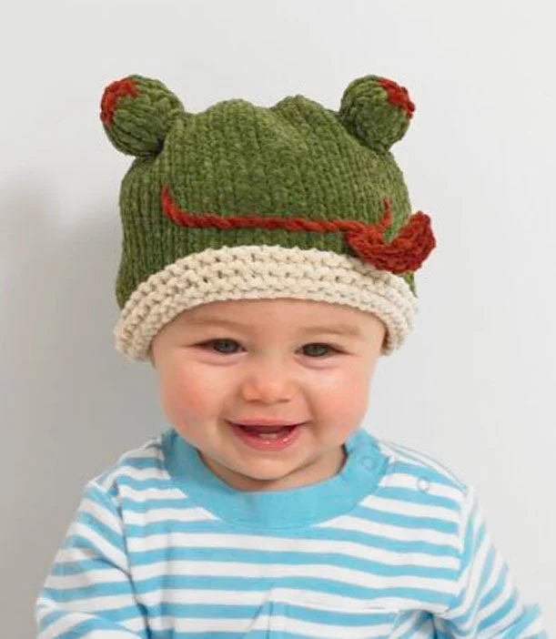 Beanies & headbands for evening walks-Baby Animal Froggy Hat Pattern (Knit)