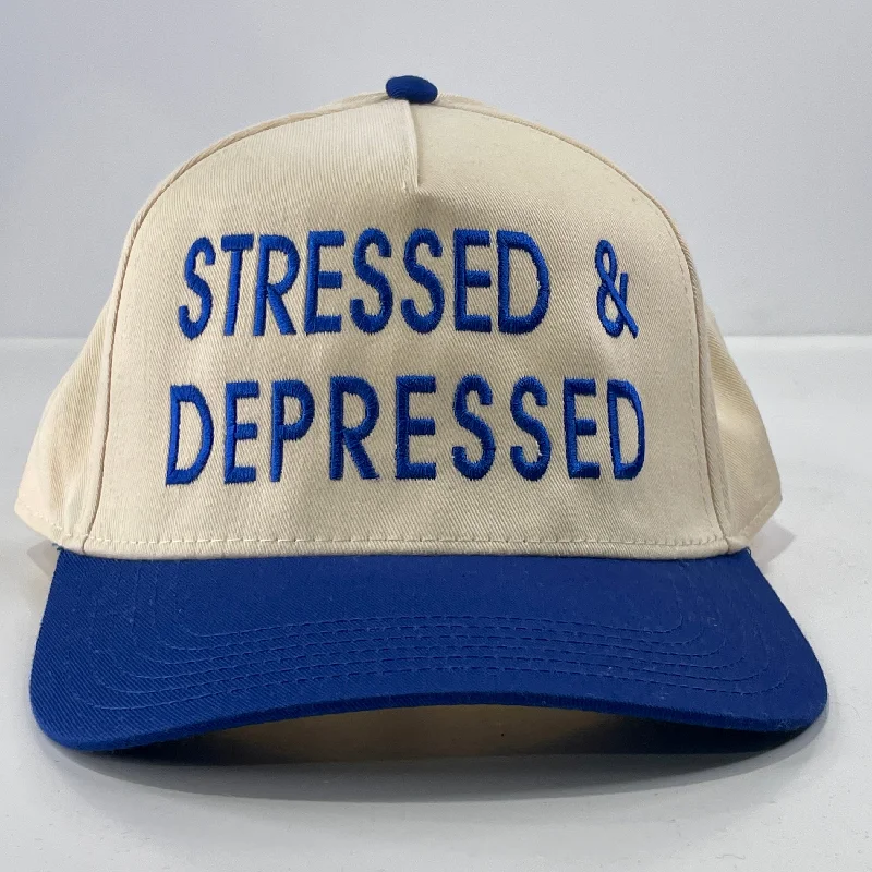 Beanies & headbands for vibe lifts-Stressed and Depressed Hat Custom Embroidered