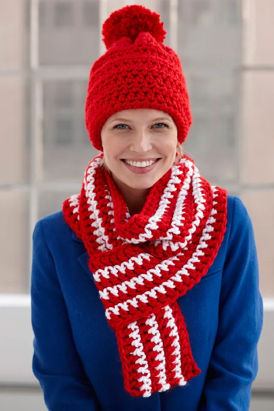 Beanies & headbands for expo swag-School Colors Hat and Scarf Set (Crochet) - Version 2