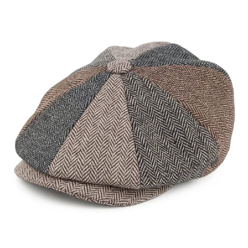 Beanies & headbands for photo posts-Herringbone Patch Newsboy Cap Multi-Coloured Wholesale Pack