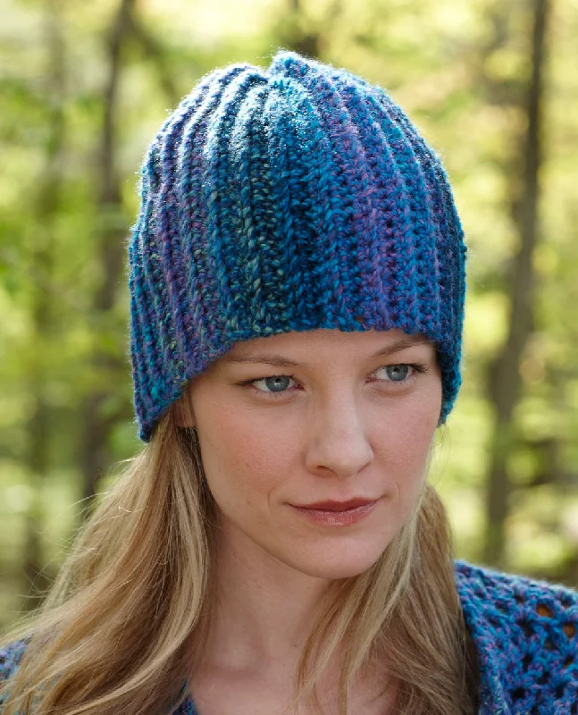 Beanies & headbands for thick bands-Blue Tweed Hat Pattern (Crochet)