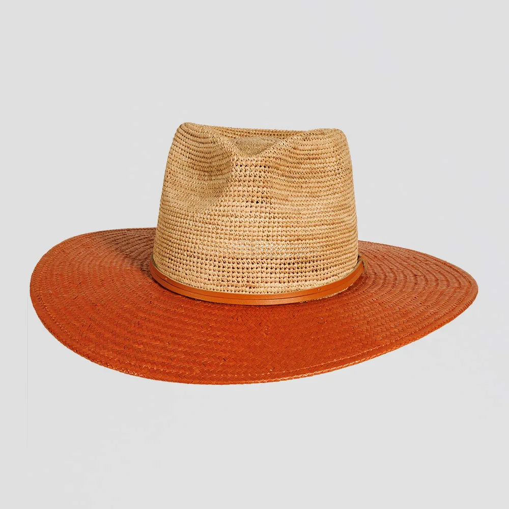 Womens Hats with tucked rims-Bristol | Womens Raffia Straw Sun Hat with Toyo Straw Brim