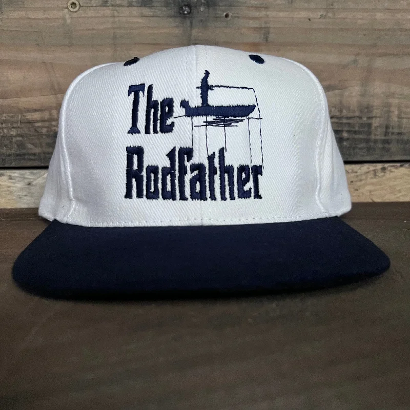 Beanies & headbands for all prices-The Rodfather Fishing Vintage Strapback Hat Cap Custom Embroidery