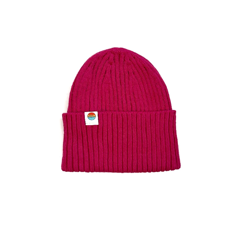 Beanies & headbands for short fits-Wholesale Ribbed Knit Beanie | Bright Pink