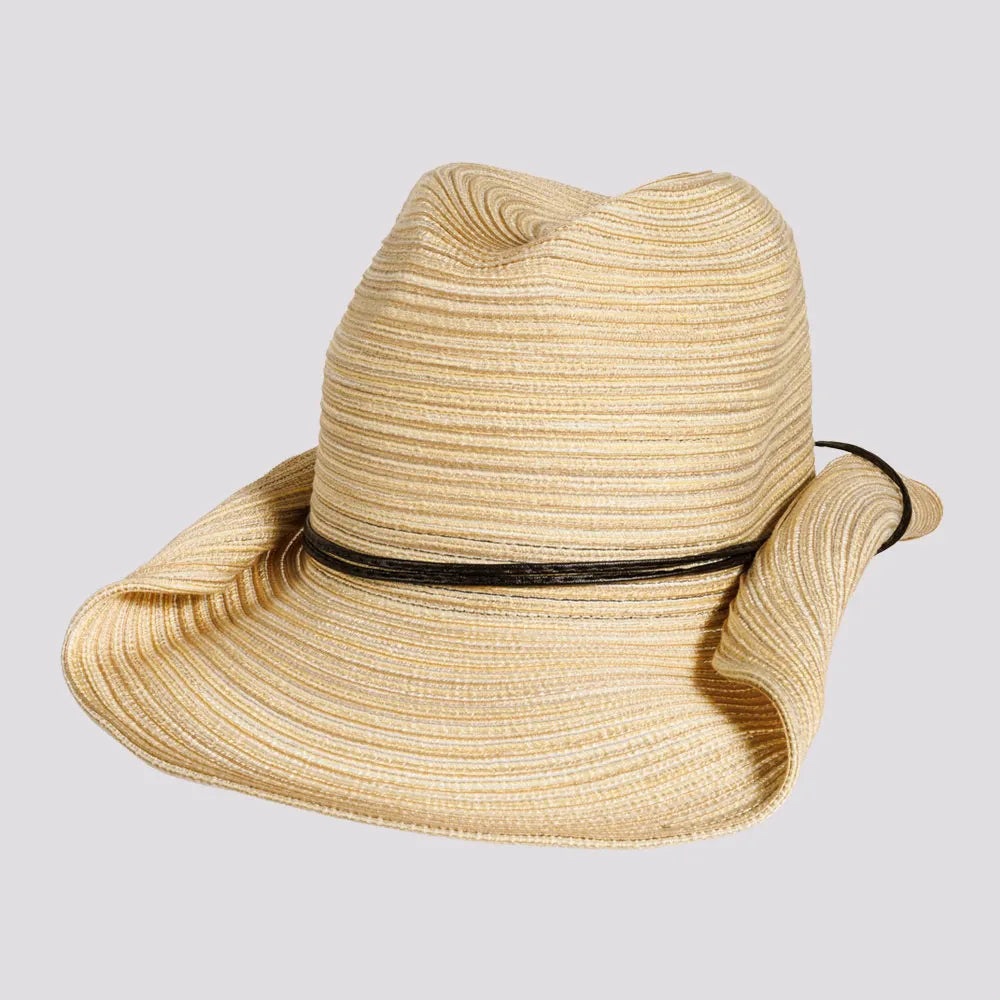 Womens Hats with moss stitch-Memphis | Womens Rolled Brim Polybraid Western Cowgirl Hat