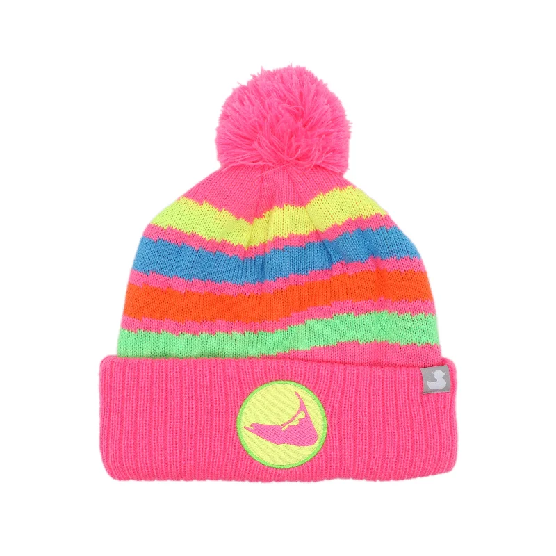 Beanies & headbands for trip packs-2024 Grant: Nantucket Wavy Winter Hat - Neon Pink