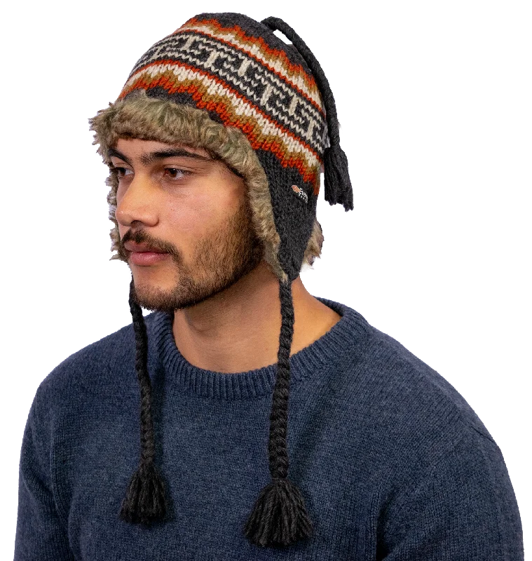 Beanies & headbands for skate parks-Lama Fur Hat