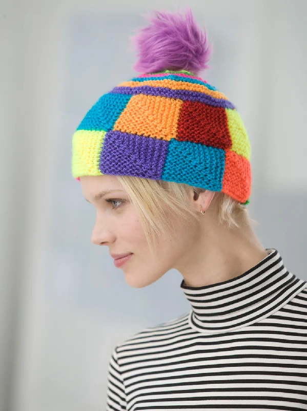 Beanies & headbands for day picks-Mitered Squares Hat Pattern (Knit)