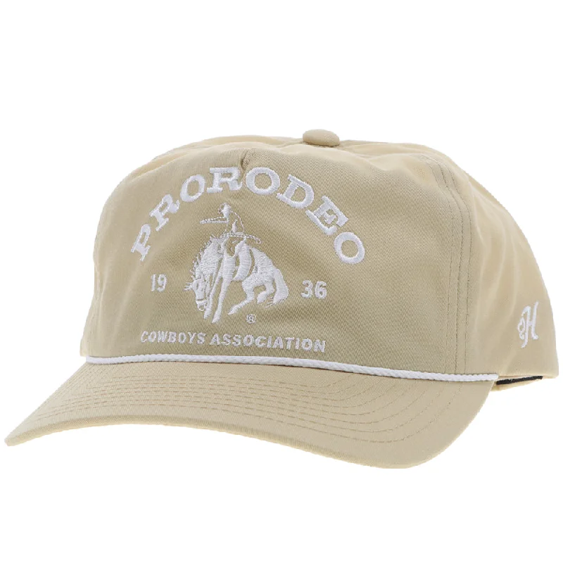 Beanies & headbands for craft buffs-"Prorodeo" Hat Tan w/ White Logo