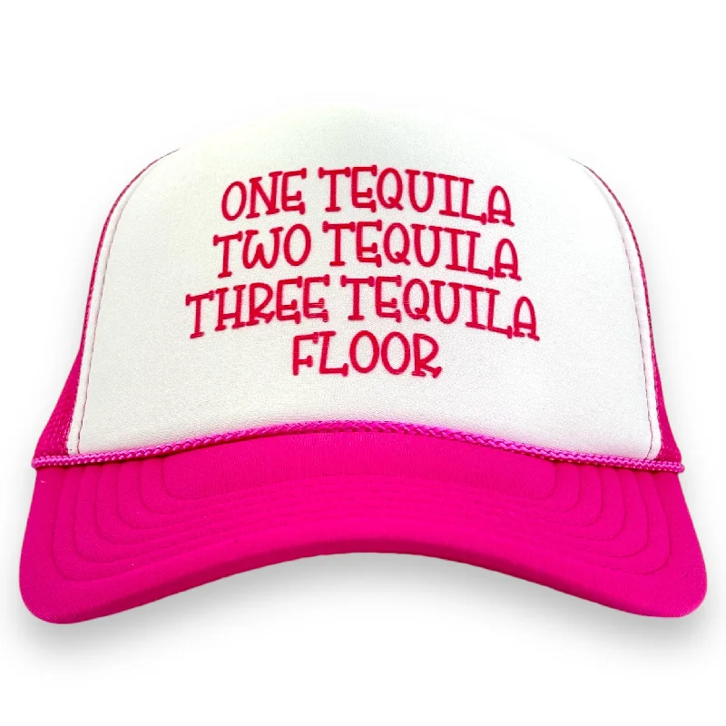 Beanies & headbands for fleece comfort-ONE TEQUILA TWO TEQUILA THREE TEQUILA FLOOR HAT CUSTOM PRINTED