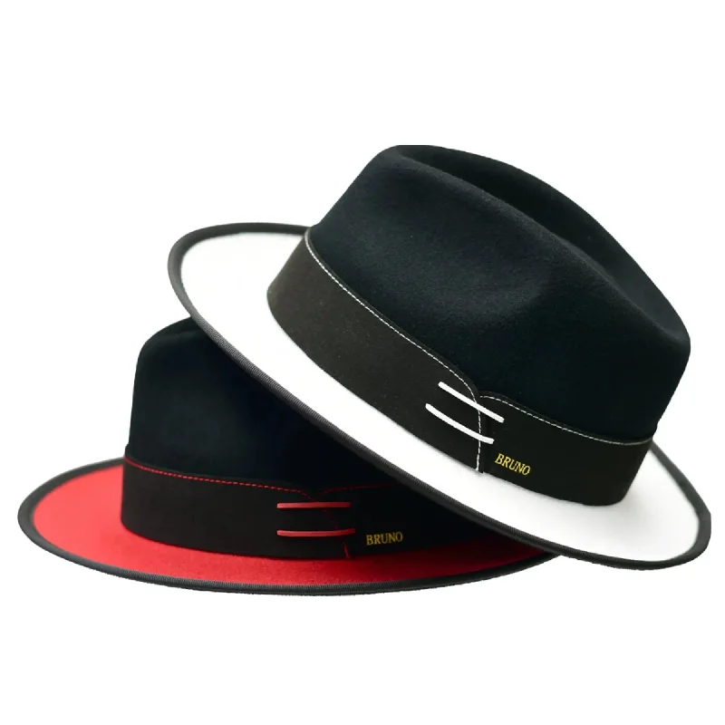 Wool hats for pet rescue-Bruno Capelo Outcast 2-Tone Wool Fedora