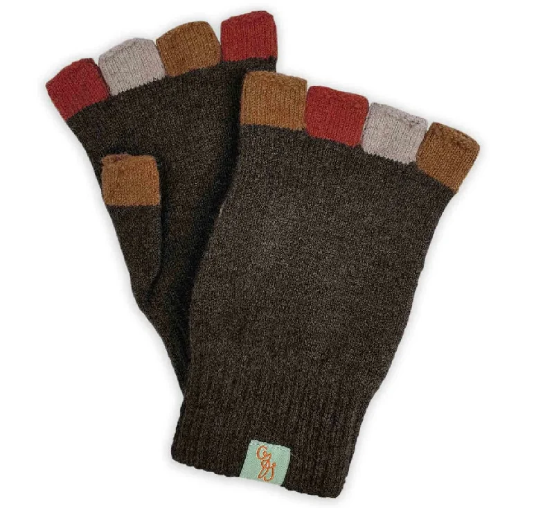 Wool hats for road trips-Fabulous Fagins Fingerless Gloves Lambswool Acorn - Last Pair!