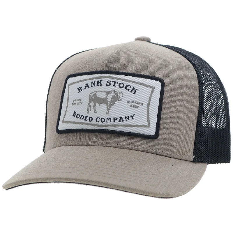 Beanies & headbands for weekend fun-"Rank Stock" Hooey Hat Tan/Black w/White/Black Patch