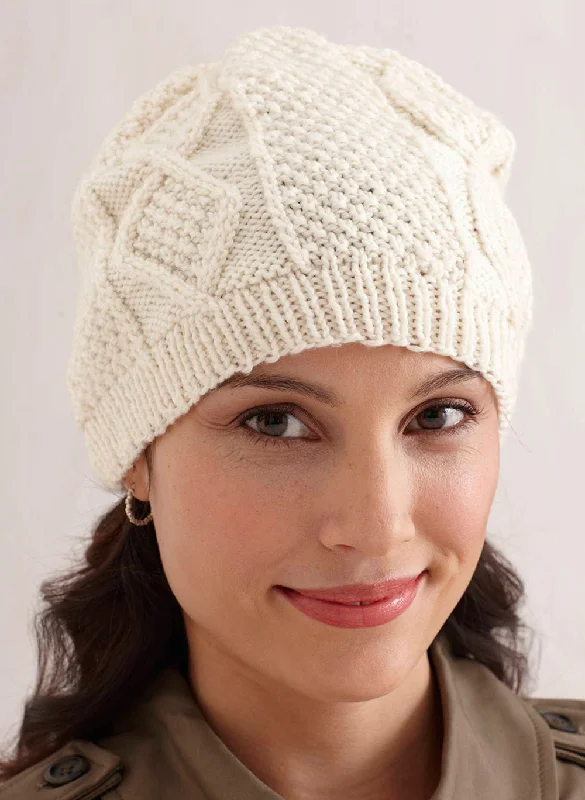 Beanies & headbands for fancy days-Aran Hat Pattern (Knit)