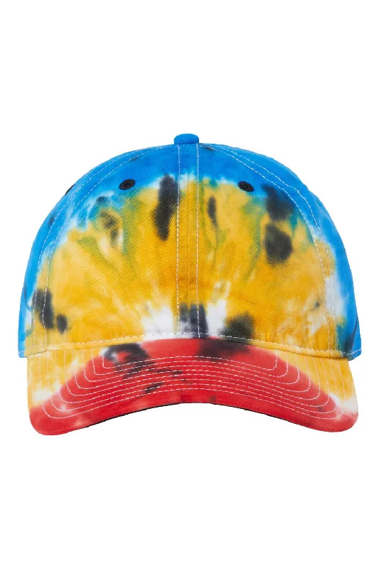 Mens hats for starry nights-Mens hats for sailing-The Game Mens Tie-Dye Twill Adjustable Hat - Black Rainbow - Closeout