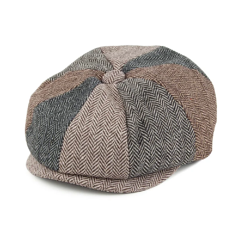 Beanies & headbands for logo prints-Baby Herringbone Patch Newsboy Cap Multi-Coloured Wholesale Pack