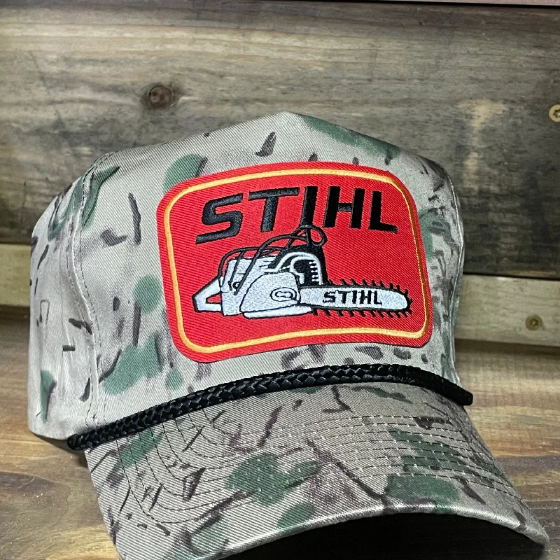 Beanies & headbands for style kicks-Custom STIHL patch Red Vintage Deer Camo Black Rope Snapback Cap Hat