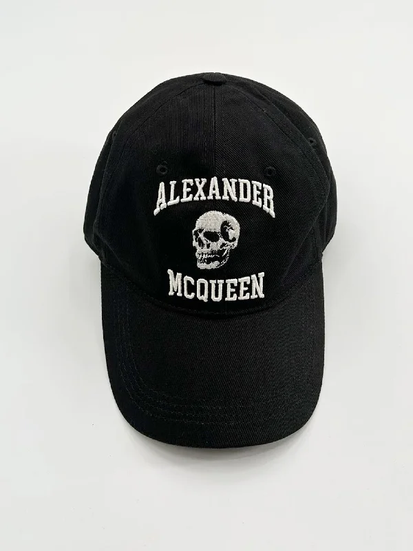 Baseball caps light colors-Baseball caps light colors-Baseball Caps for Night Strolls-Alexander McQueen Embroidered Skull Baseball Cap - Black