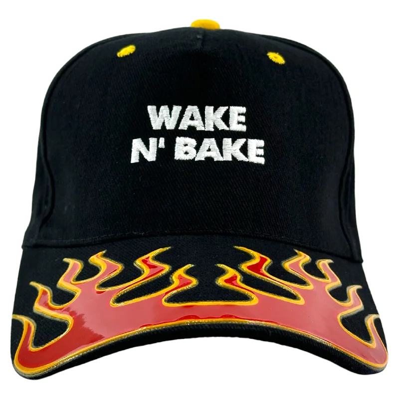 Beanies & headbands for gaming nights-WAKE N BAKE HAT Custom Embroidered