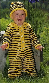 Beanies & headbands for soft feels-Baby Bee Jumpsuit and Hat Pattern (Knit)