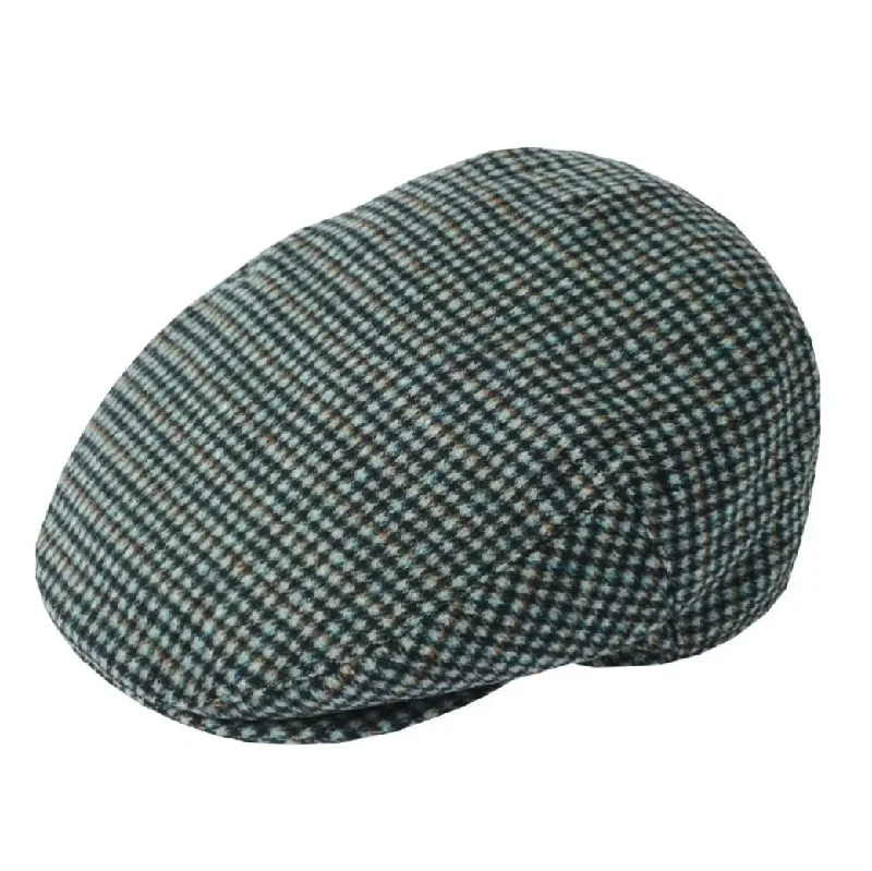 Wool hats for preppy look-Failsworth Norwich Wool Blend Flat Cap #750 Brown Herringbone