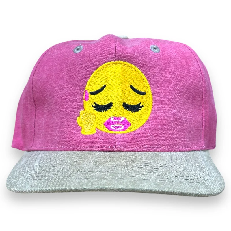 Beanies & headbands for calm minds-HAVING A BAD DAY EMOJI HAT CUSTOM EMBROIDERY