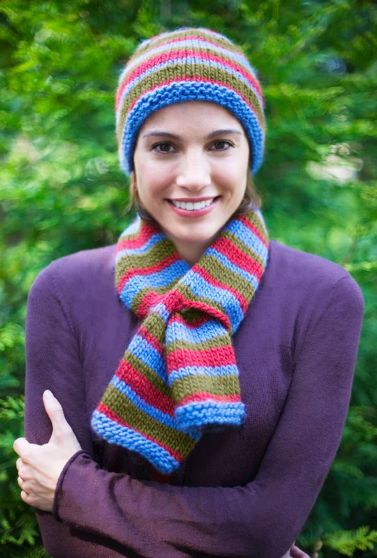 Beanies & headbands for custom looks-Into the Woods Hat and Scarf Set Pattern (Knit)