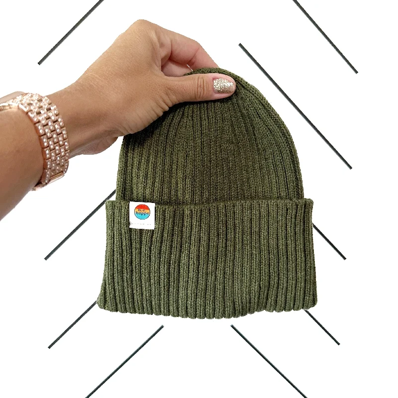 Beanies & headbands for show pieces-Wholesale Ribbed Knit Beanie | Green