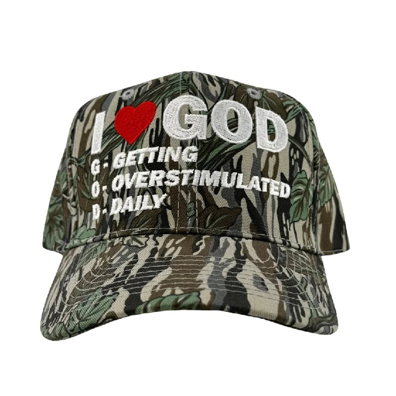 Beanies & headbands for beige fits-I Love God Camo SnapBack Custom Embroidered Hat