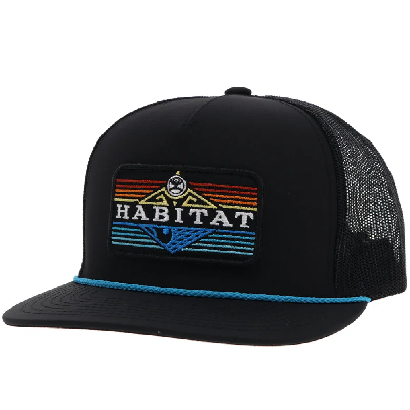 Beanies & headbands for bold graphics-"Habitat" Black w/Serape Patch