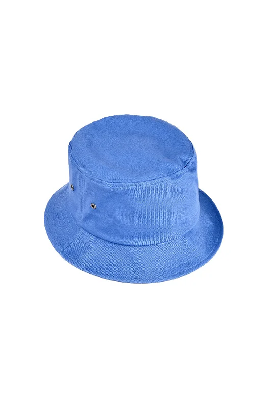 Bucket hats routine-Wool hats for pet series-Big Accessories Mens Metal Eyelet Bucket Hat - Washed Denim Blue