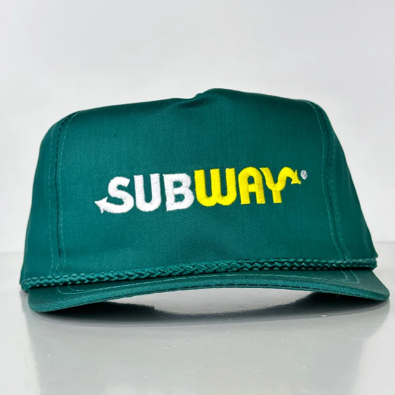 Beanies & headbands for new vibes-True original Vintage Subway Green Trucker Strapback Hat Cap DEADSTOCK