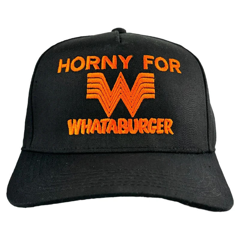 Beanies & headbands for belt loops-Horny For Whataburger Hat Custom Embroidered