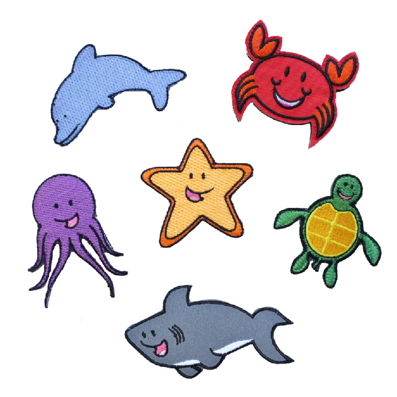 Beanies & headbands for go-to wears-Hativity® Under the Sea Patches (Set of 6 Patches)