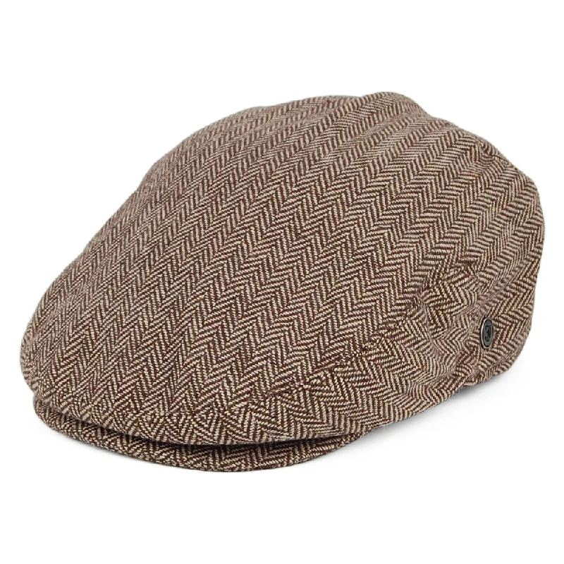 Beanies & headbands for cable patterns-Herringbone Flat Cap Dark Brown Wholesale Pack