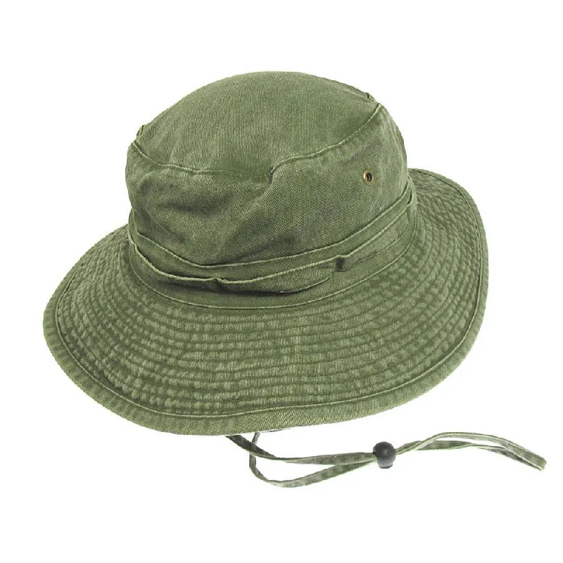 Beanies & headbands for red pops-Packable Cotton Boonie Hat - Olive - Wholesale Pack