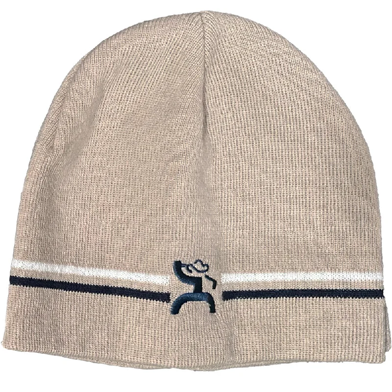 Beanies & headbands for muggy weather-"Hooey Golf Beanie" Tan w/Black & White Logo