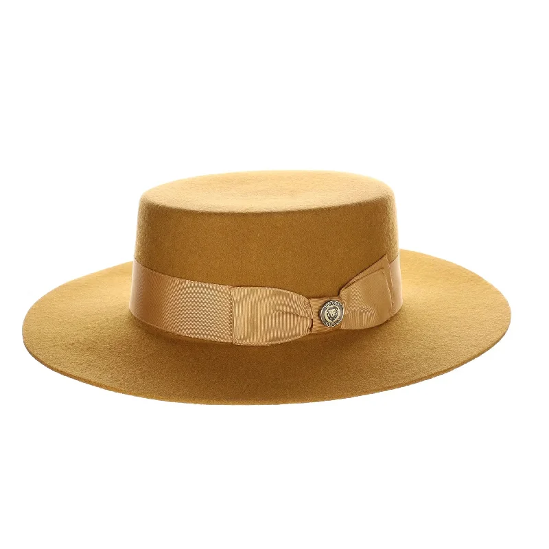 Wool hats for pet trends-Bruno Capelo Zayden Wide Brim Wool Boater (Gaucho)