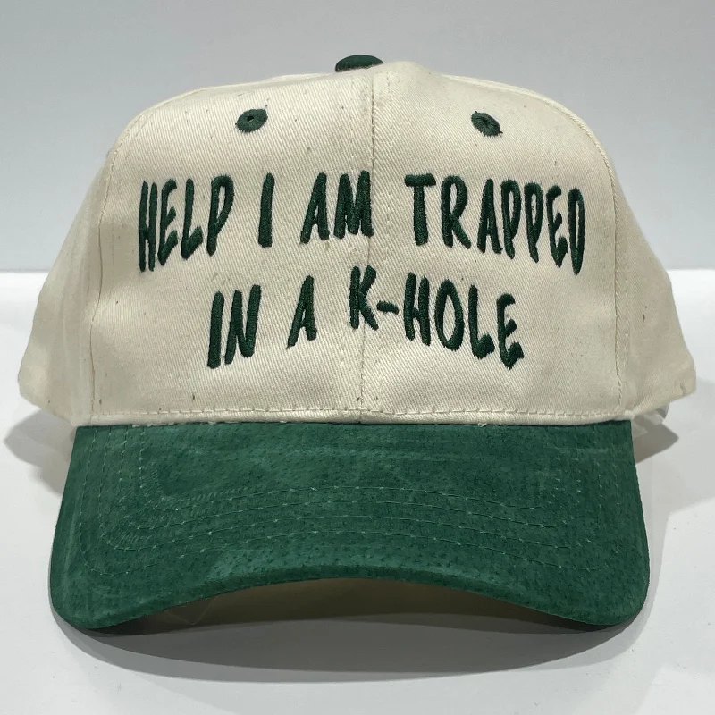 Beanies & headbands for boot styles-Help I am trapped in a hole custom embroidered green suede brim SnapBack