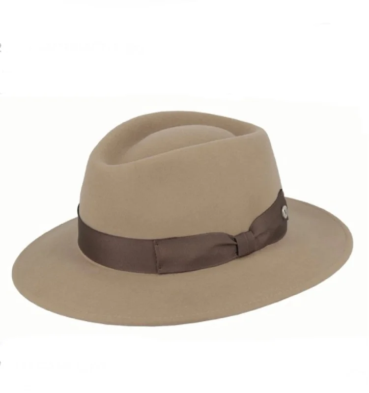 Wool hats for fashion-M by Flechet Cashmere Wool Tear Drop Fedora - Camel